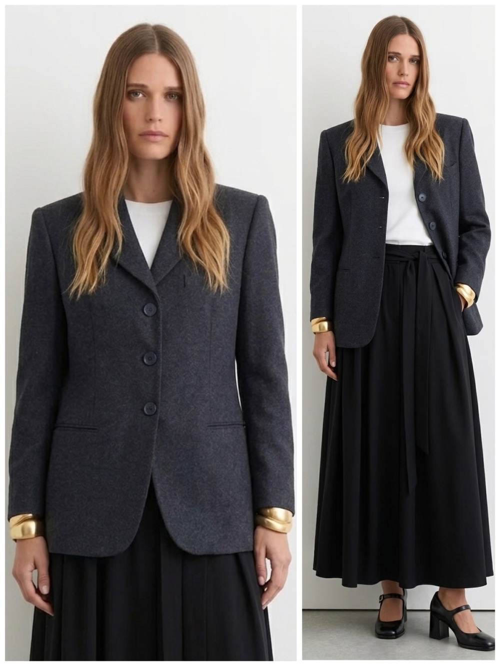 Vintage Giorgio Armani Collezioni $950 Italian Gray Blazer 10 Medium Executive